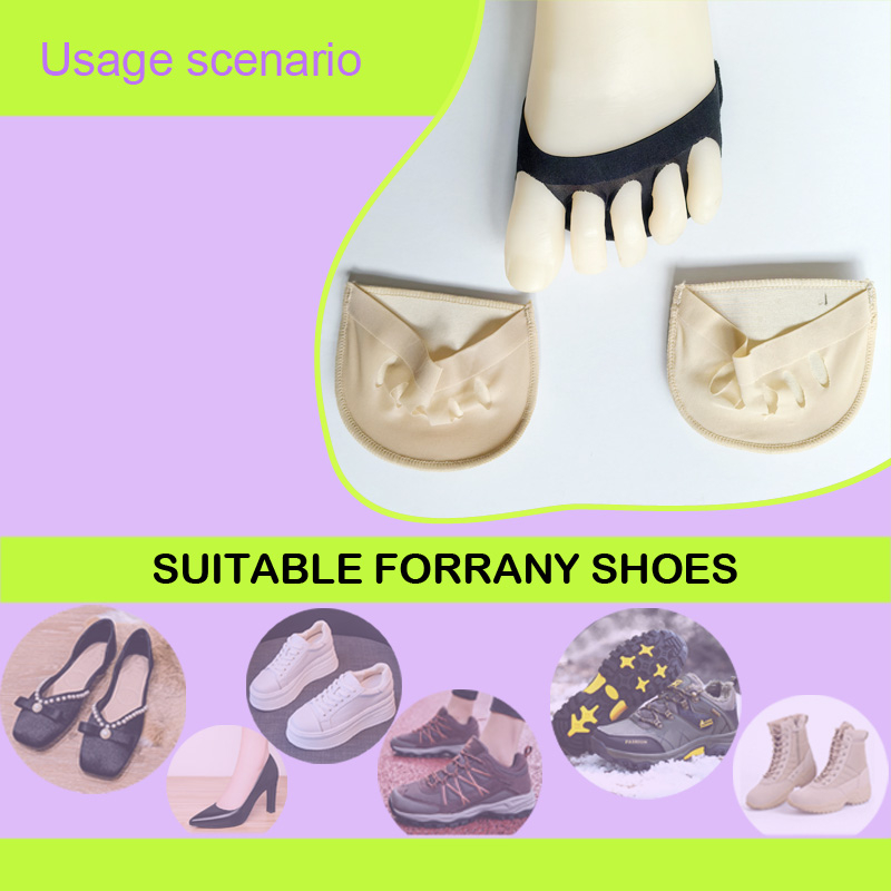 Forefoot Five-Fingered Sock Female Invisible Half-Foot Sock Summer Non-Slip Cotton Sleeve Split-Toe High-Heeled Shoes Sock